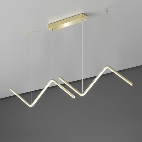 Zigzag-guld loftspendellampe med integreret LED, moderne, til køkkenø