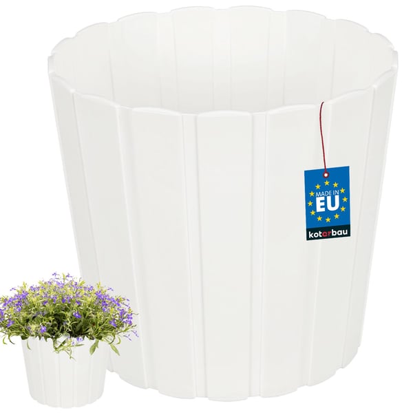 Plastkruka för blommor och örter vit 20 x 18 cm
