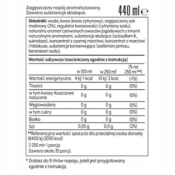 Sodastream-maustettu hiilihapotettu vesitiiviste siirappi 440 ml