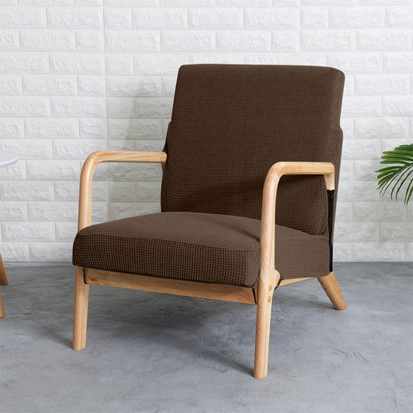 Finka-nojatuolin päällinen, suomalainen ruskea jacquard