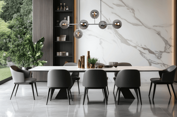 SIENA LOFTLAMPE KROM 6 FLAD GRAFITLAMPE E14 LANGE ARME