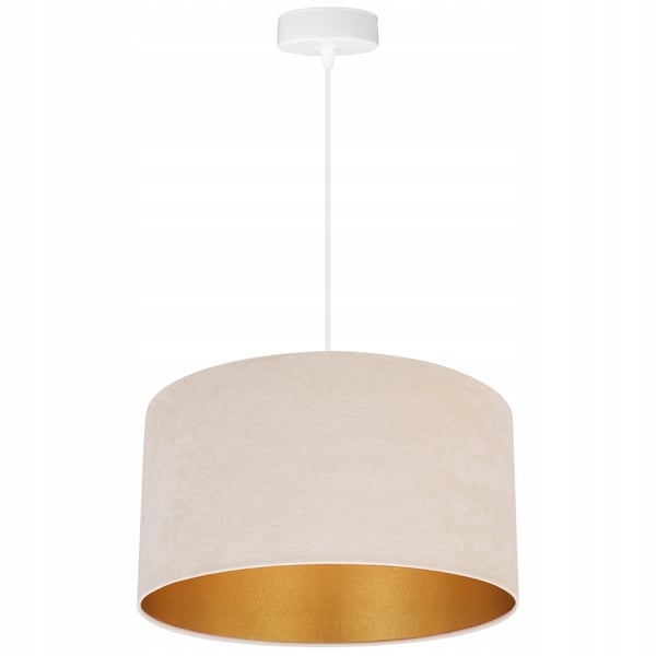 HÆNGENDE LAMPE LOFTSKRONE GYLDEN FLØJLSSKÆRM