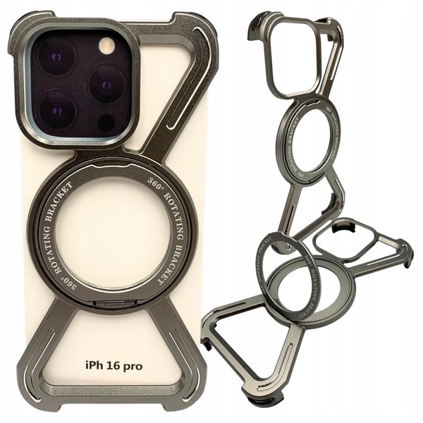 iPhone 16 Pro pansarfodral MagSafe metall skal titanium hållare 360
