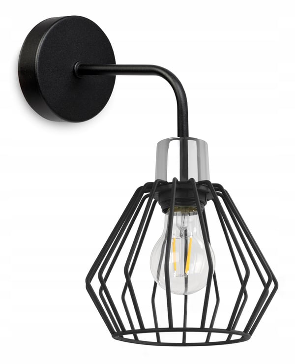 VÆGLAMPE, FIRKANTET LAMPE, METALLAMPE, TRÅD, LED