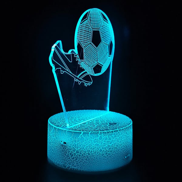 Nattlampa skrivbordslampa för barn fotbollsskor upplyst 3D med fjärrkontroll