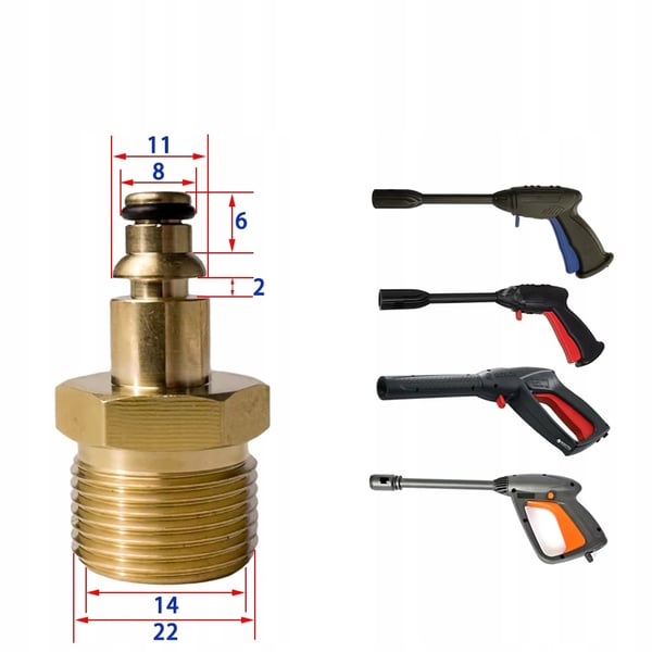 M22 Adapter / Lynkobling til slange Bosch / AR / Black & Decker