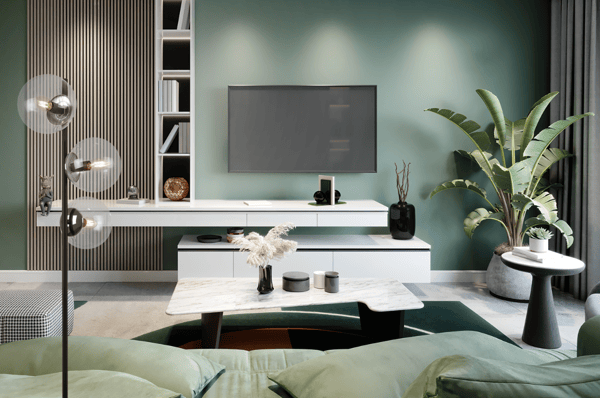 SIENA GULVLAMPE I SORT KROM, 3 FLADE, KLARE LAMPER