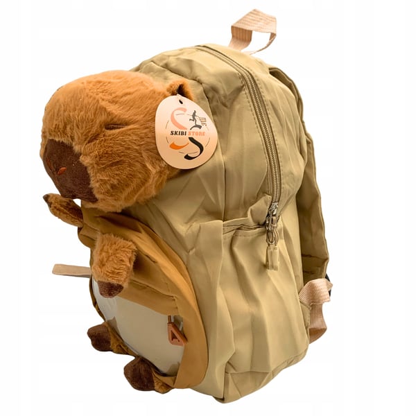 Capybara skolerygsæk 3D maskot letvægts rummelig skolerejsetaske