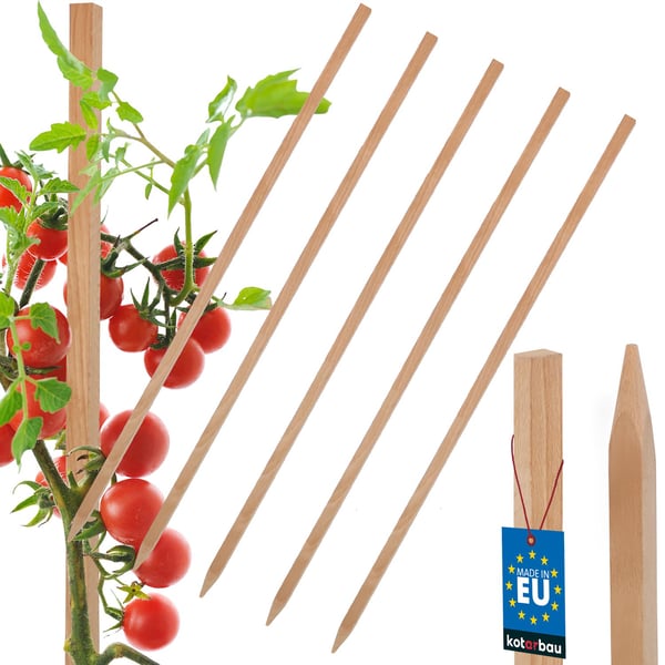 Kotarbau® Puiset tukikepit tomaateille, vihanneksille, puutarhalle, pensaille ja puille, 50 CM, 5 kpl:n setti