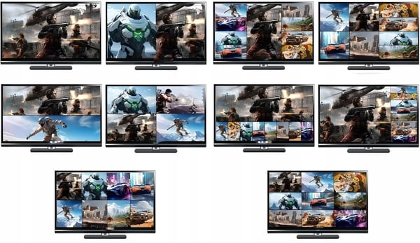 HDMI 9x1 MULTI VIEWER SWITCH 9x1 Splitter 4K FJERNBETJENING