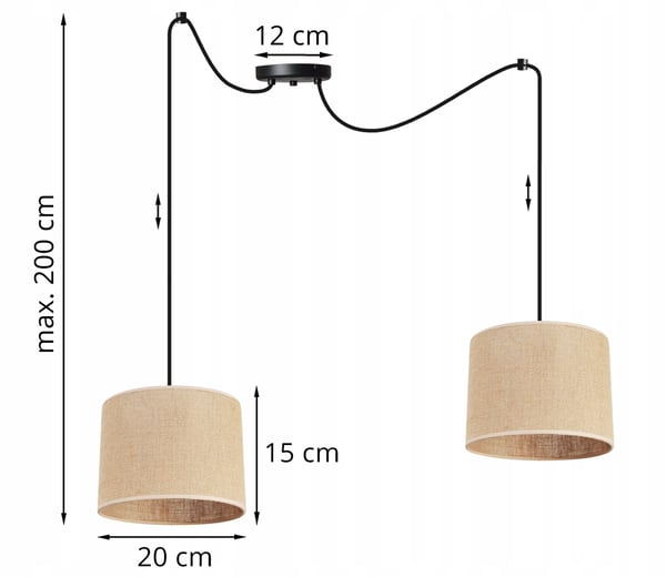 RIIPPUVALAISIN, KATTOKRUUNU, VARJOSTIN 20 CM, HÄMÄHÄKKI