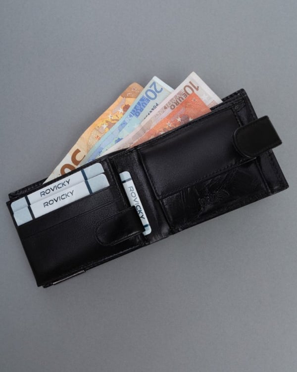 Miesten nahkalompakko RM-05L-BCF-BP-9540 musta