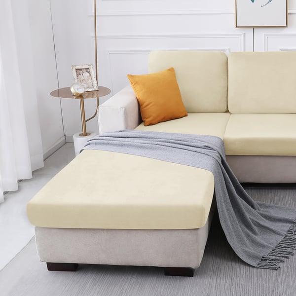 Päällinen lepotuoliin, sohvaan, kulmasohvaan, sametti, kerma