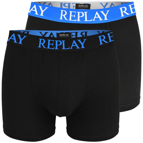 Replay miesten bokserit, 6 kpl, puuvillaa, mustat, logolla, koko S