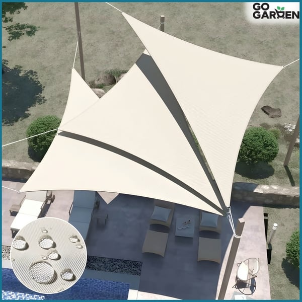 Skyggesejl solsejl hvid baldakin markise have 5x5x7m