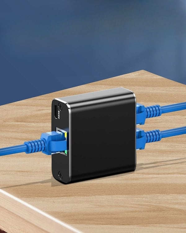 SPLITTER LAN 1x2 ADAPTER SWITCH SPLITTER 2xRJ45 ETHERNET 1000Mb GIGABIT