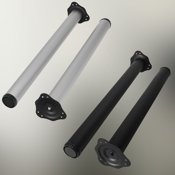 KOTARBAU justerbar bordsbens set 71-74,5 cm stål silver aluminium 4 st