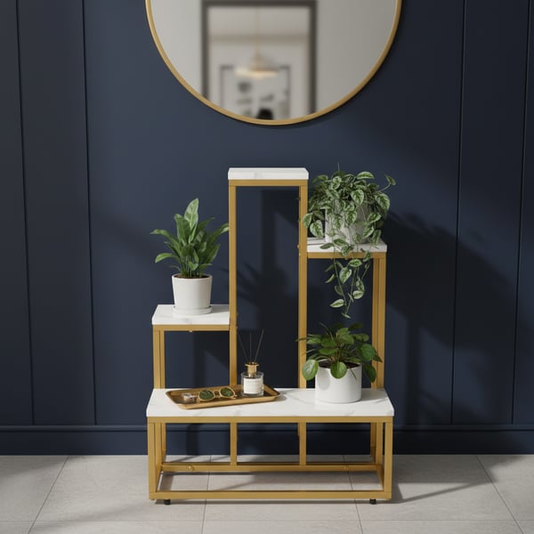 Stående blomsterstativ, blomsterstativ, planter, moderne hylde, 4 hylder