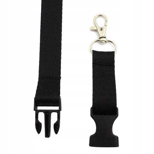 Lanyard svart halsrem 20 mm bredd 52 cm längd för telefon och nycklar