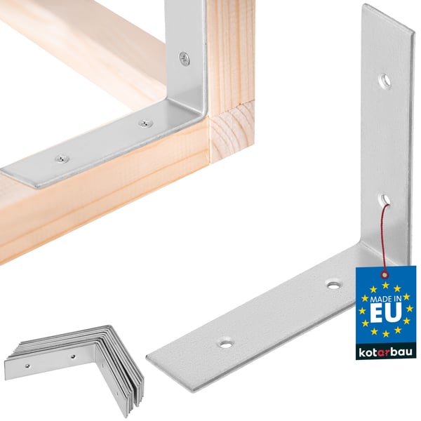 Kotarbau® Kirvesmiehen kulmaliitin ruostumatonta terästä sinkittyä 80 x 80 x 20 mm 12 kpl:n sarja