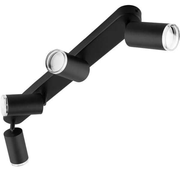 Taklampa reflektorspot LED 4x GU10 IP44 ADERO svart Lumiled