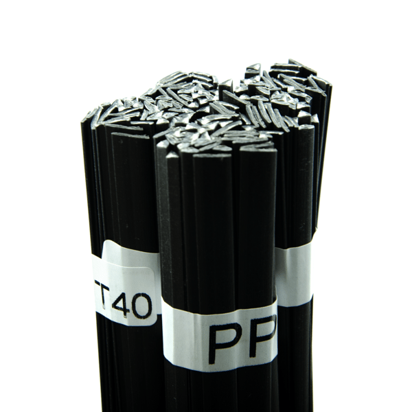 Plastsvetsfyllnadsmaterial PP-T40 musta 100g
