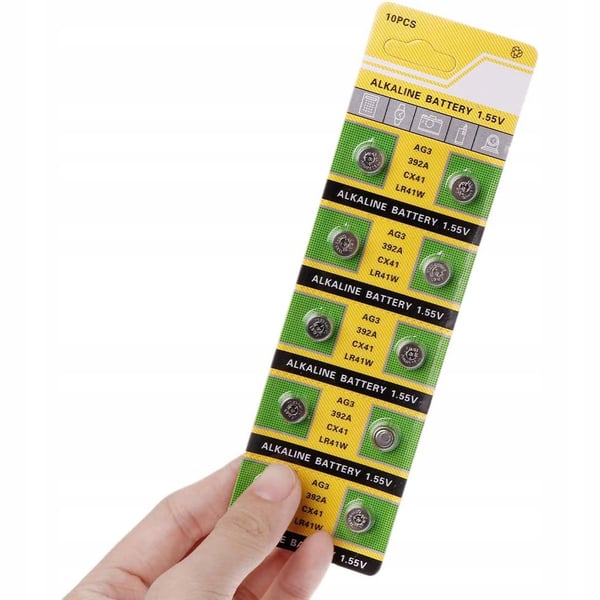 AG3 / LR41 alkaliske batterier 10 stk.