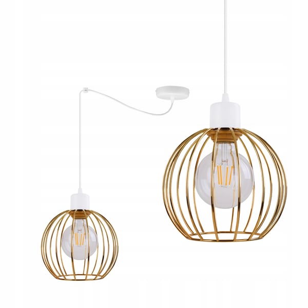Lofthængende lampe med lysekrone i gylden edderkop-stil