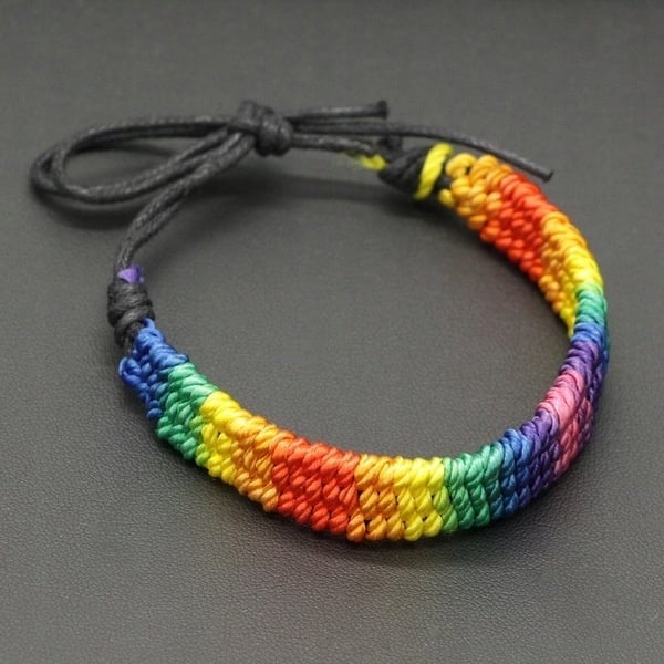 Armbånd PÅ en snor, regnbuebånd, regnbue LGBT-snor, unisex