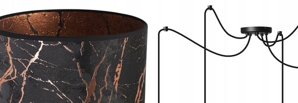 Lofthængende lampe, edderkoppemønster lampeskærm, kobber