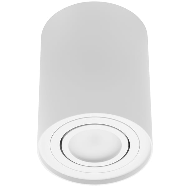 Pinta-asennettava HALOGEENI Spotputki, siirrettävä GU10, pyöreä, valkoinen, 125 mm, AMAT-XL LUMILED