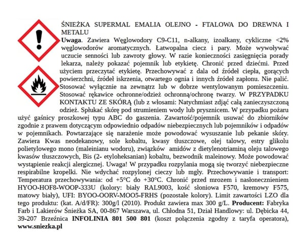 Śnieżka Supermal mörkgrön matt 6005 0,8l maali