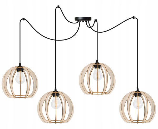 MODERN LED-TAKLAMPA I TRÄ
