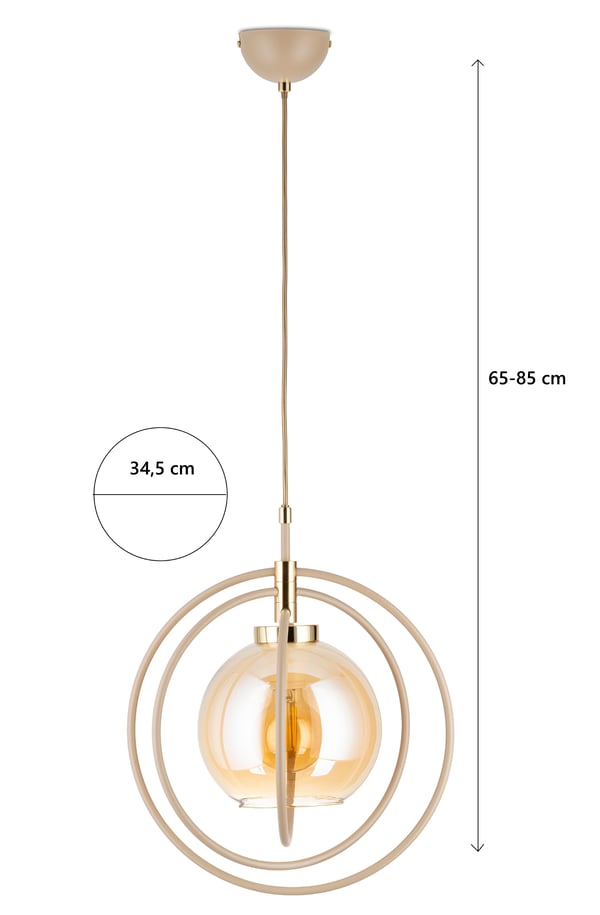Nostra beige glaspendel lampe 1xE27