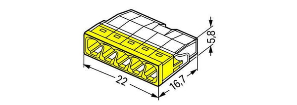 PIKALIITIN WAGO 2273-205 5X0.5-2.5 MM2 KELTAINEN 5 KPL - AX-9002829