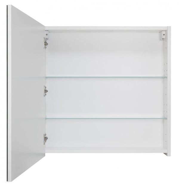 Astor IDA badeværelsesskab, væghængt, hvid, hylde, 60 cm, blank hvid, med spejl