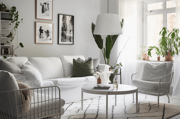 Hængelampe, linnedkegle, sort, 1 flad, lys beige lampeskærm, L01 44cm