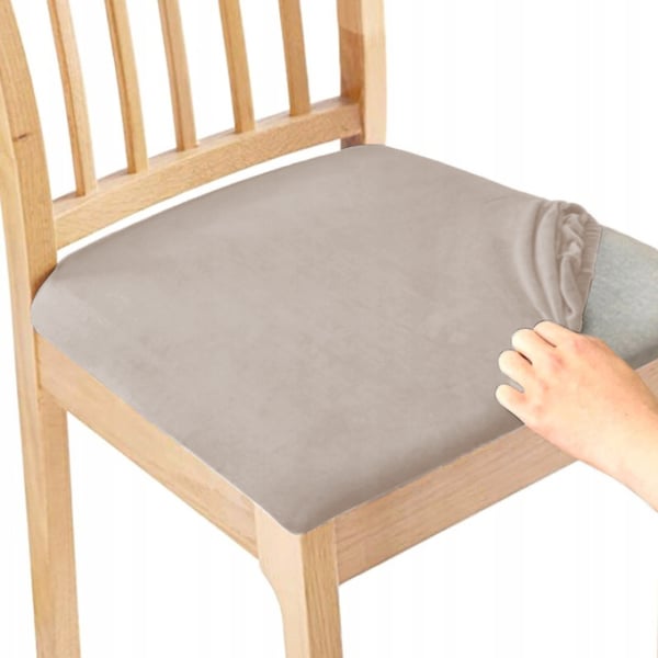 Sittkuddsöverdrag 40x40 cm cool beige elastisk sammet