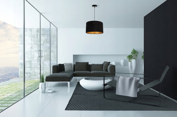 HÆNGENDE LAMPE LOFTSKRONE GYLDEN FLØJLSSKÆRM
