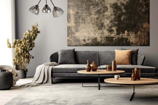 VENICE TRIO LOFTLAMPE, GRAFITLAMPESKÆRME E27