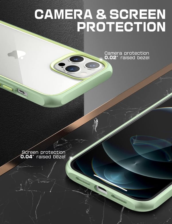 Supcase iPhone 13 Pro-skal Grönt silikon Transparent Förstärkt Solid