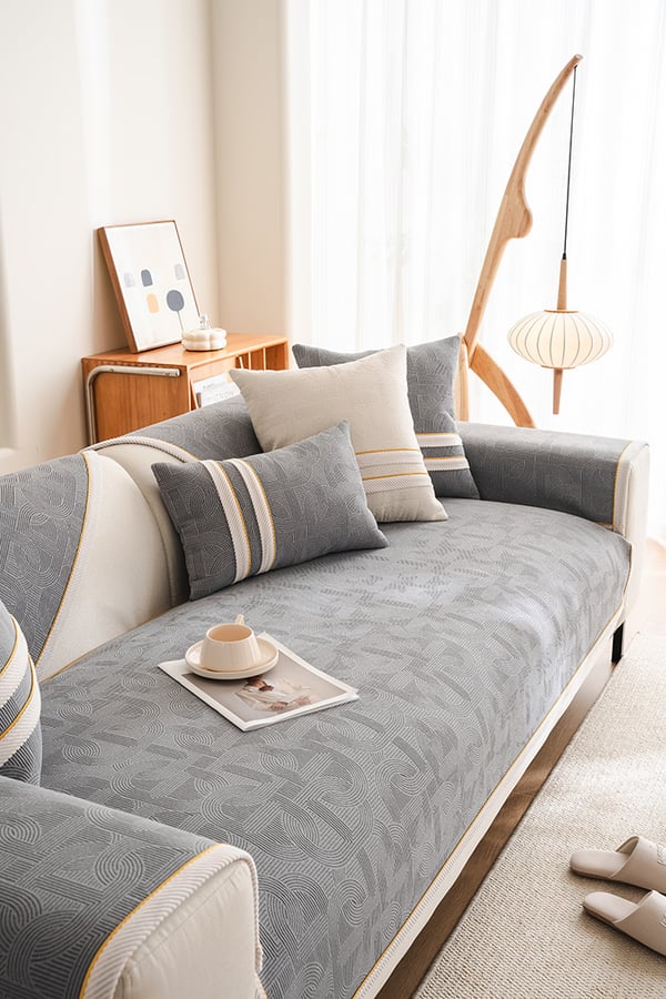 Matto, päiväpeite, sohvanpäällinen, 90x70 cm, tummanharmaa, kultaiset reunukset