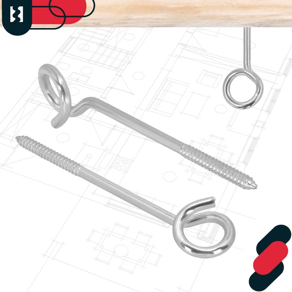 Kattokiinnityskoukku, kiertävä, ruuvattava, teräs, 230 mm