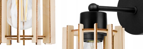 VÆGLAMPE, FIRKANTET LAMPE, LOFTSLAMPE, TRÆSKÆRM, LED