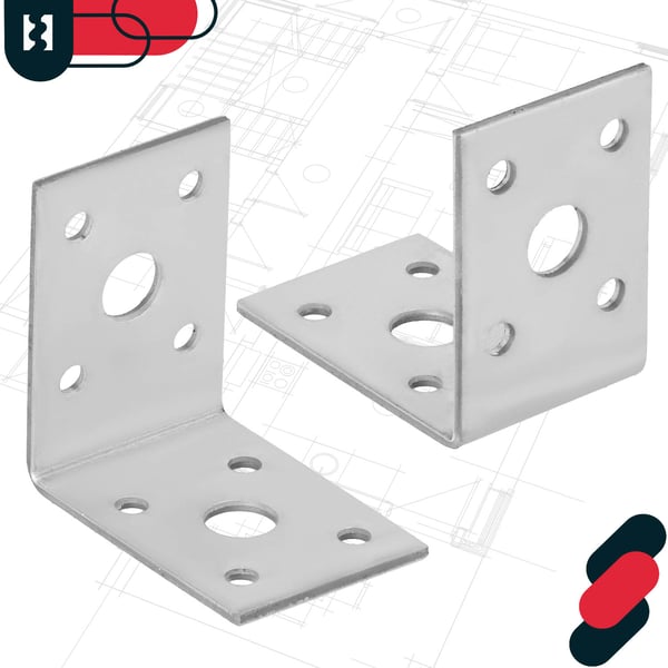 Kotarbau® Kirvesmiehen kulmaliitin ruostumatonta terästä sinkittyä 50 x 50 x 35 mm 12 kpl:n sarja