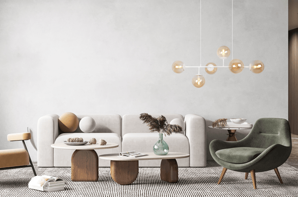 SIENA HVID LOFTLAMPE 6PL HONEY E14 LANGE ARME