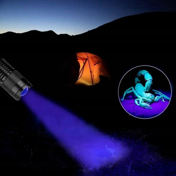 Taktinen LED-taskulamppu Zoom UV-diodi Amber Setelitesteri Kestää