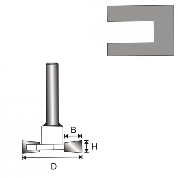 T-rillefræser T12 D32 H6,35 B9,4MM - DED07F122C