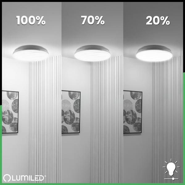 LED loftslampe overflademonteret VIRTUS2 72W IP44 CCT hvid rund 50cm + LUMILED fjernbetjening