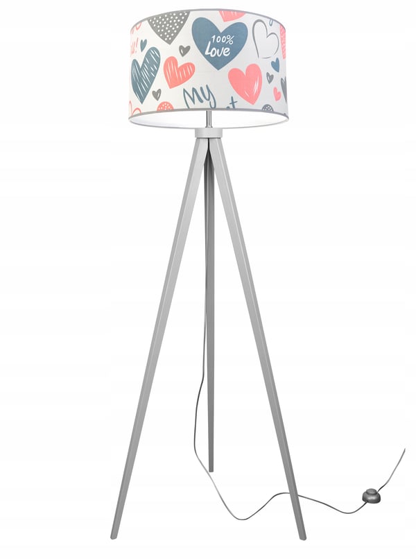 LOFT BØRNESTATIV LAMPE, LAMPESKÆRM, MØNSTER, LED